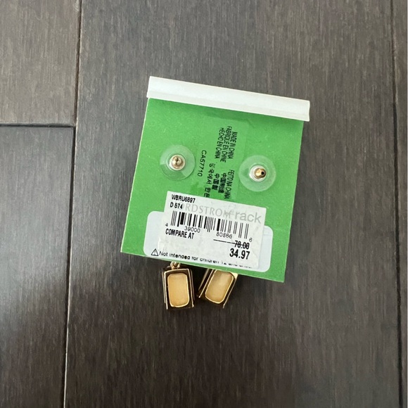 Kate Spade Drop Earrings Opening Night Gold Crystal Rhinestone Cream - Picture 3 of 3